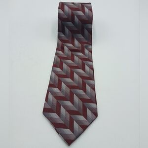 Arrow 100% Silk Men's Burgundy and Gray Geometric Tie